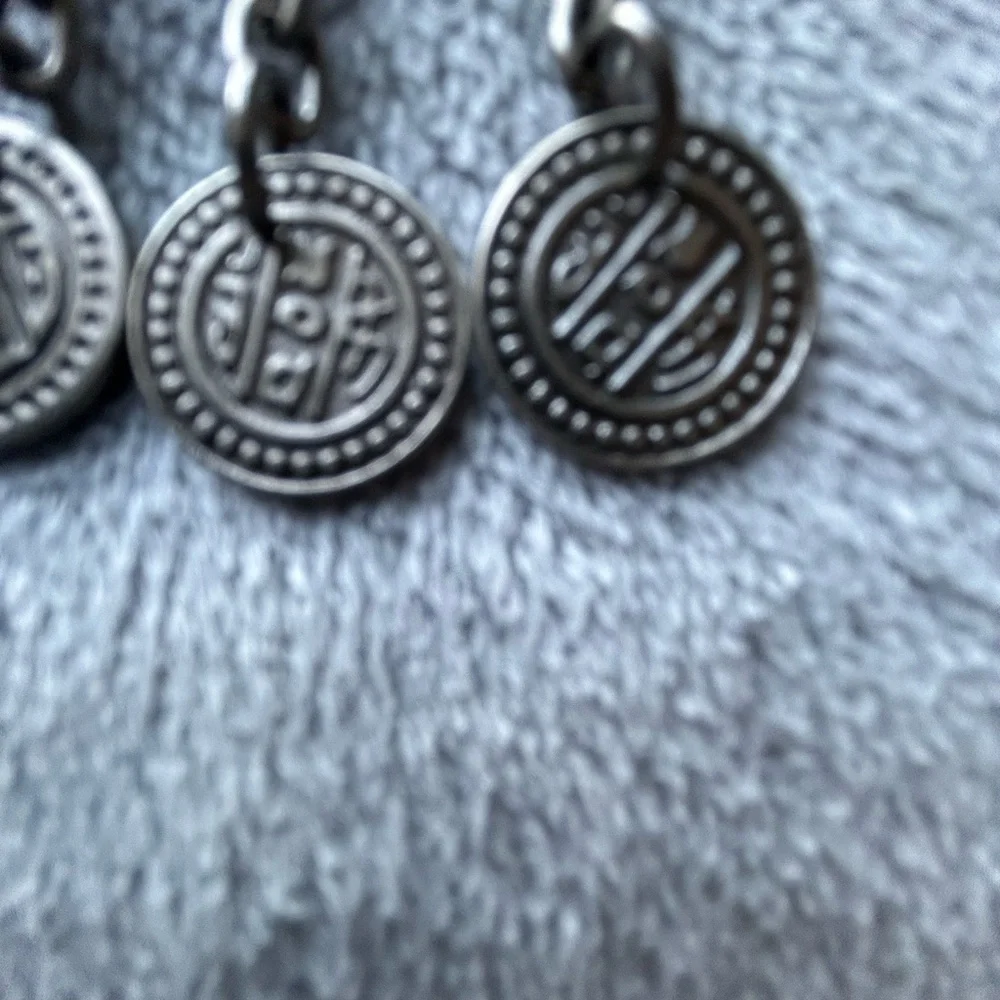 Vintage Silver Heavy Metal Moon coin belt with black stones!